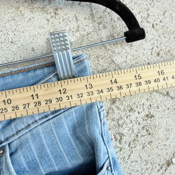Levis 721 Jeans High Rise Skinny Railroad Stripe Light Wash Denim Womens 26 - Picture 6 of 8